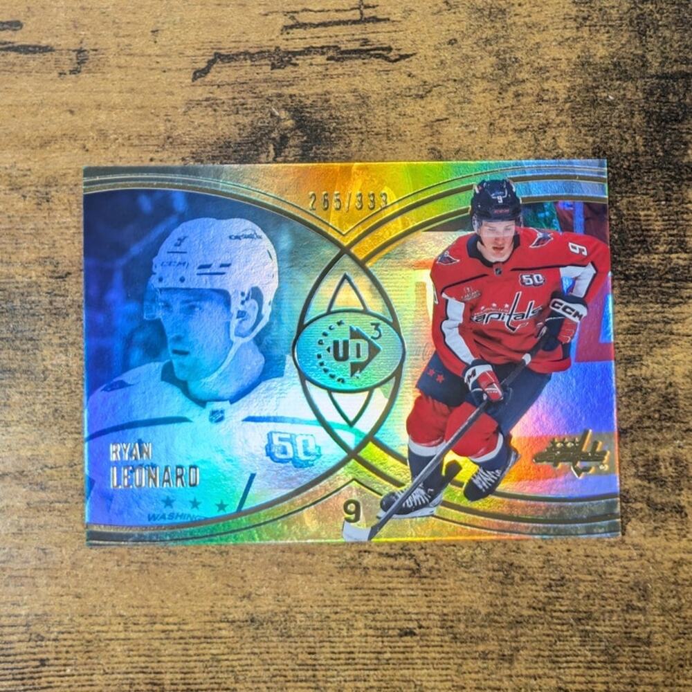 2025-26 Upper Deck UD3 Ryan Leonard Gold #UD3-19 /333 Capitals Rookie Insert